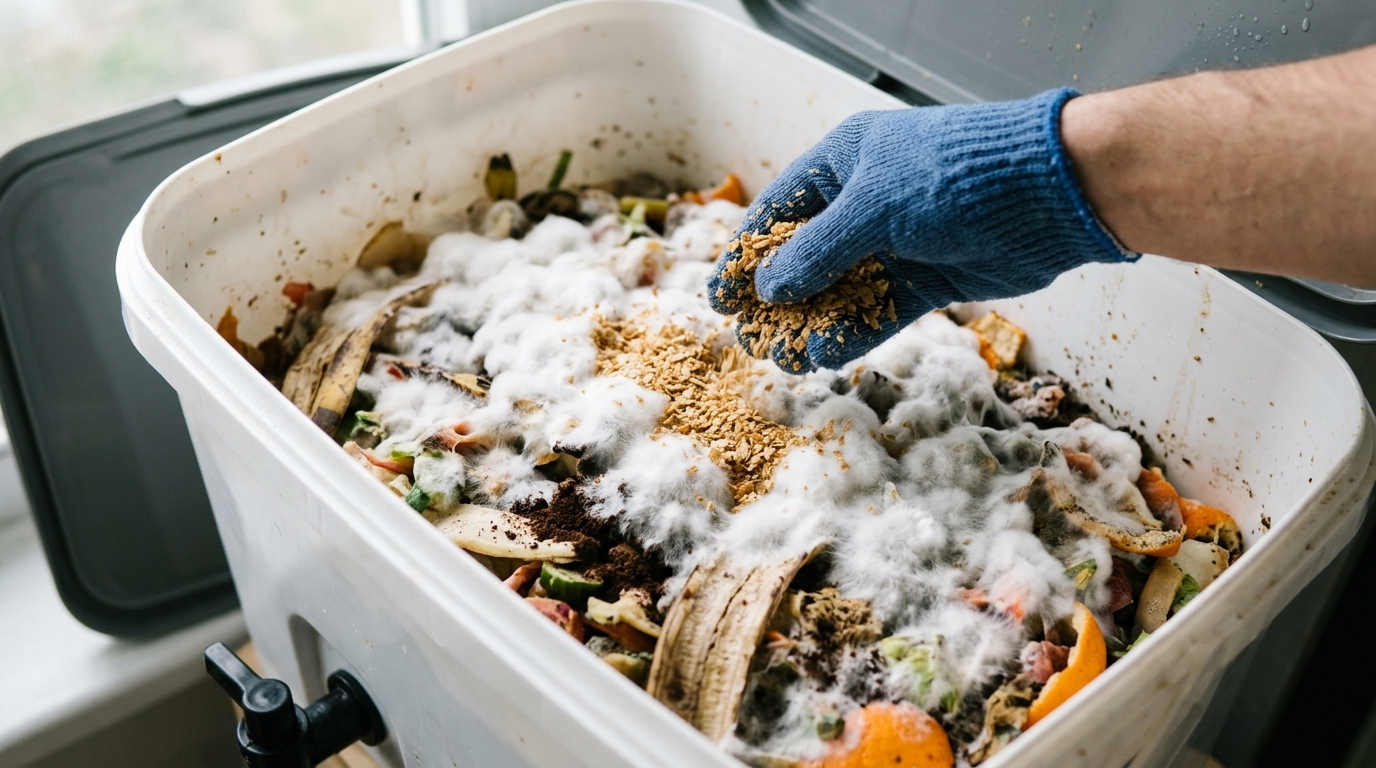 White Fuzz or Green Rot? How to Fix Mould in Your Bokashi Bin